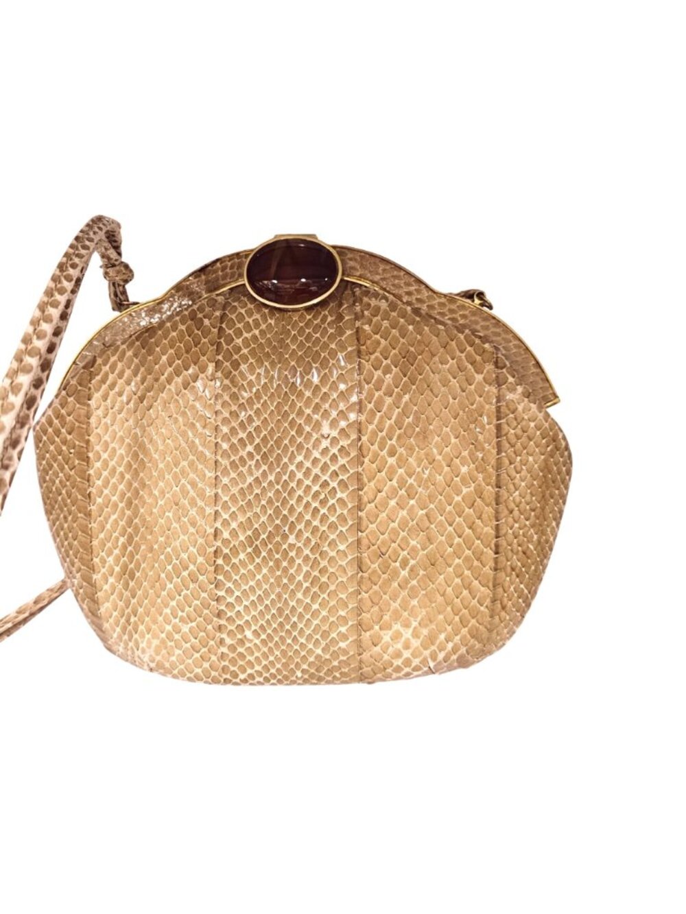 Vintage 1970s Susan Gail Snakeskin Handbag Purse Crossbody Tan - Picture 14 of 14